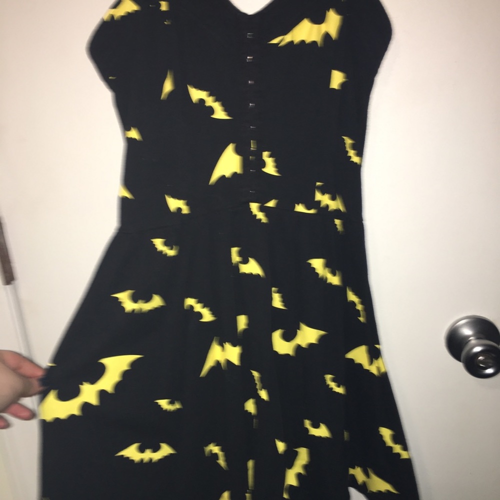 Batman dress with adjustable button straps